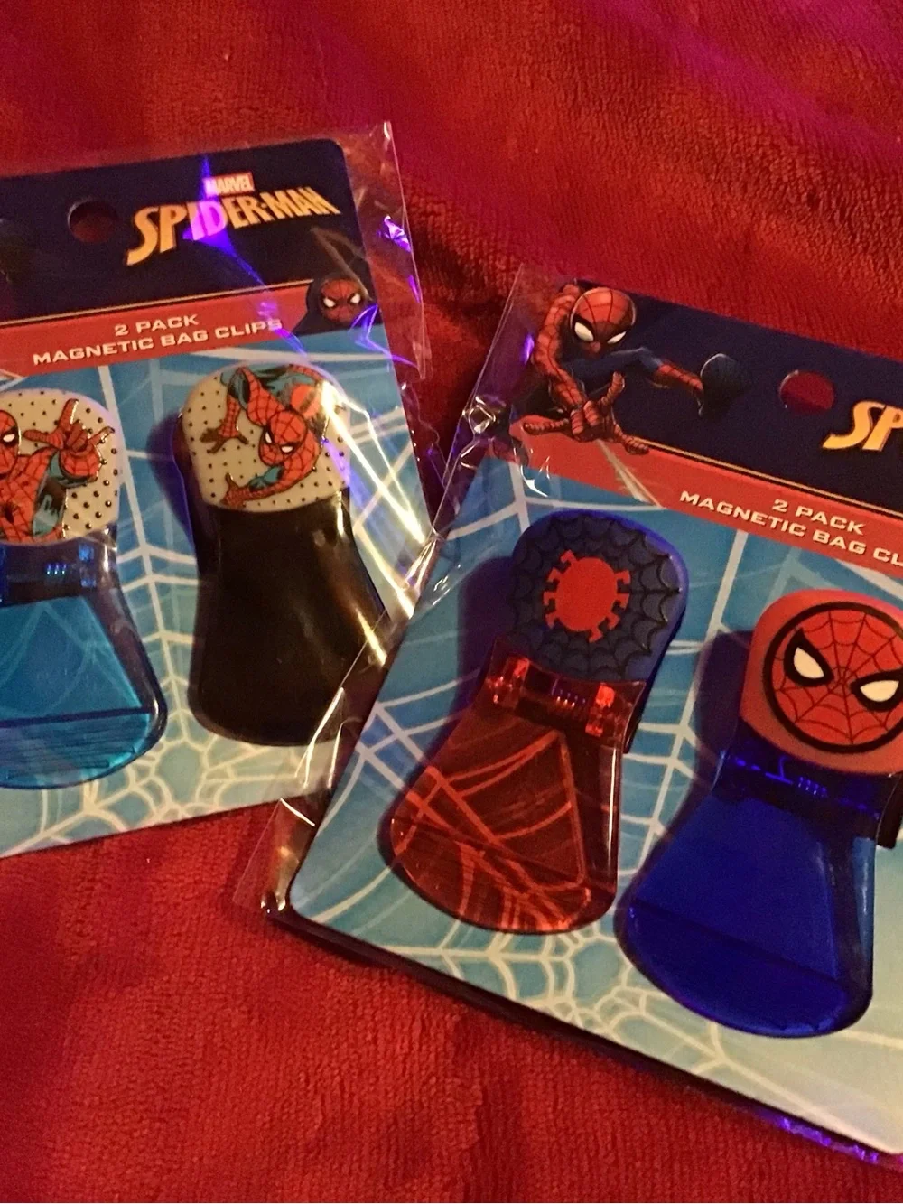 Set of Spider-Man magnetic bag clips